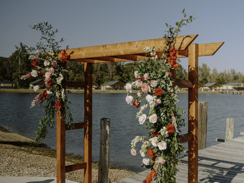 A Vibrant Fall Wedding at C&C by the Lake: Bright Pink and Red Hues, a Bubble Exit, and a Stunning Fireworks Finale