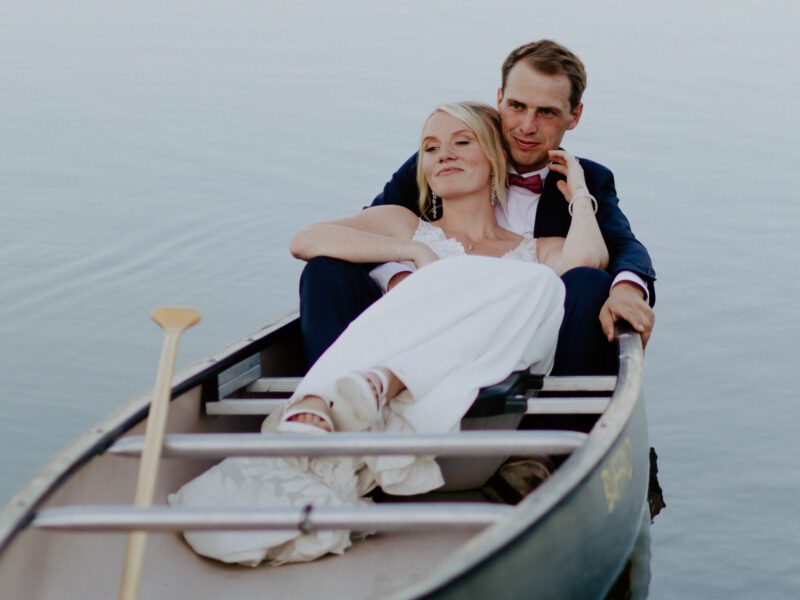 Romantic Canoe Sendoff at C&C by the Lake: Arkansas wedding venue